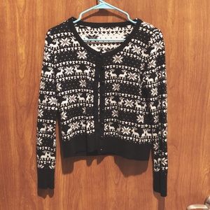 Holiday Pattern Black and White Cardigan